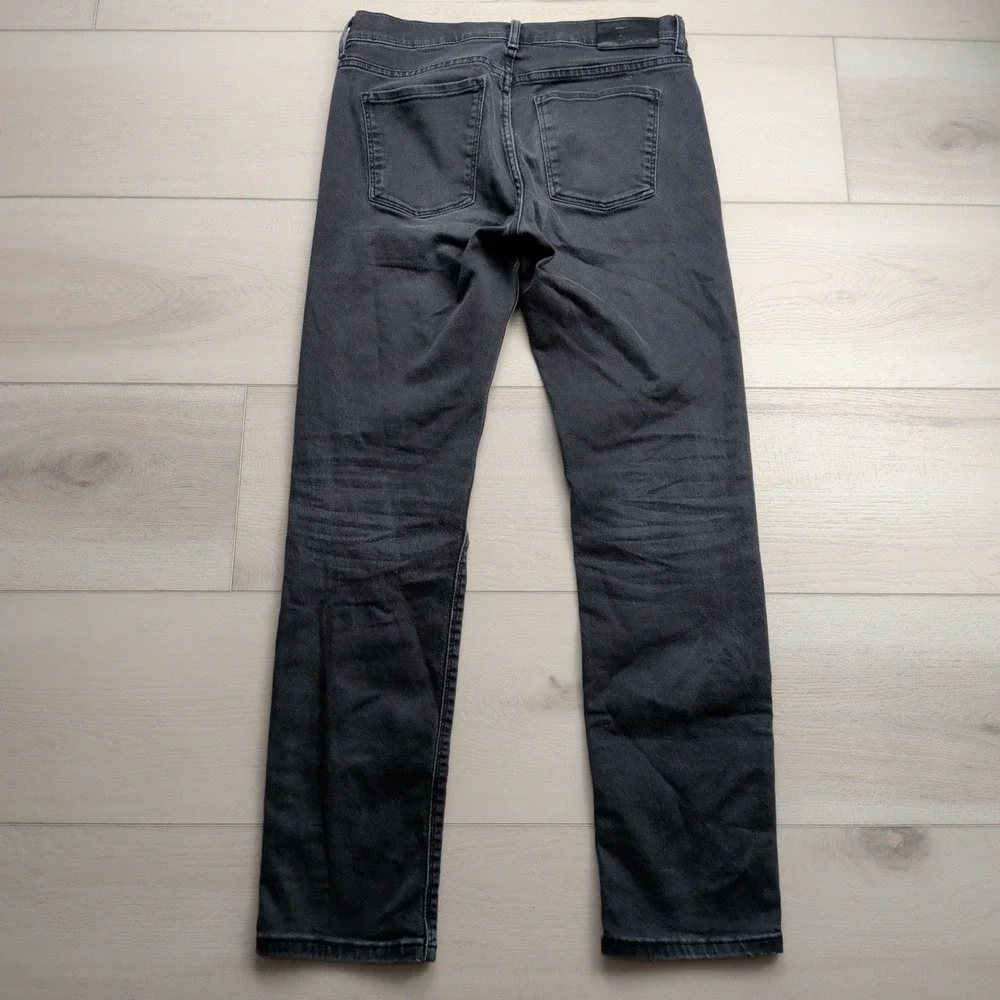 Mott & Bow Slim Stone Jeans Mens 31x32 Faded Black Stonewash Denim Pants Stretch